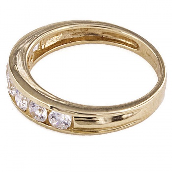 14ct Gold Cubic Zirconia Half Eternity Ring Size M